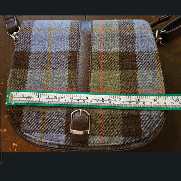 Harris Tweed Green and Brown Crossbody Bag - Picture 6 of 6